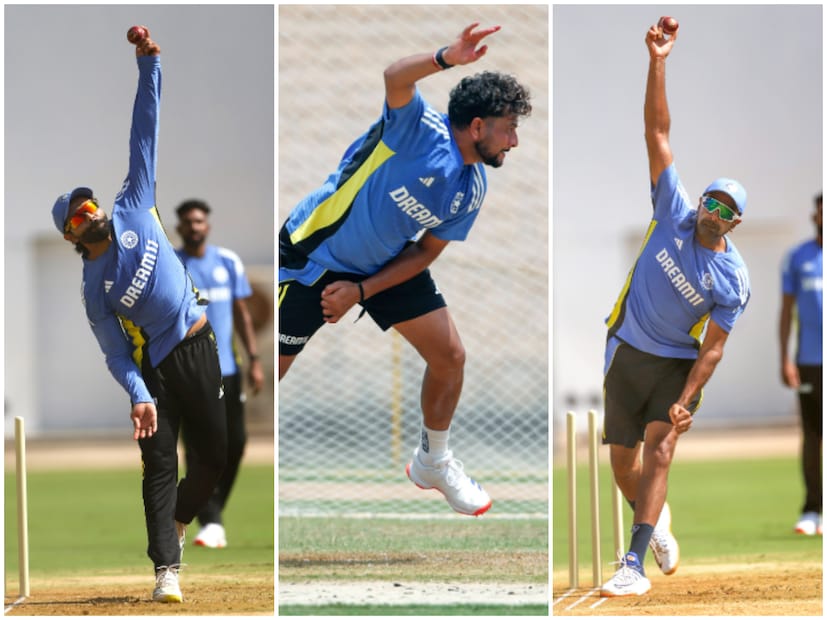 দেশের মাটিতে ভারতীয় দলের স্পিন অ্যাটাক কতটা ভয়ঙ্কর হয়ে উঠতে পারে তা সরলের জানা। এদিন নেটেও গা ঘামাতে দেখা যায় অশ্বিন-জাদেজা-কুলদীপ-অক্ষরদের। (Photo Courtesy- BCCI X)
