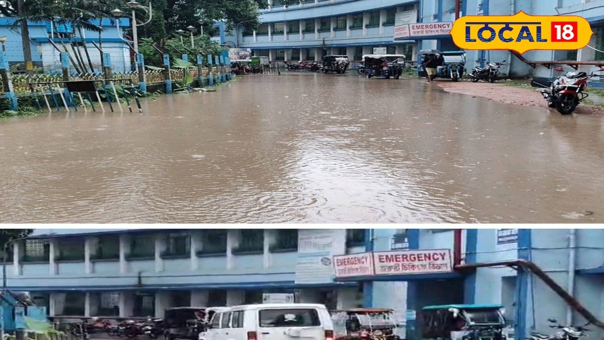 অবিরাম বৃষ্টির জেরে জলময় হাসপাতাল, বিপাকে রোগীসহ তাদের পরিবার