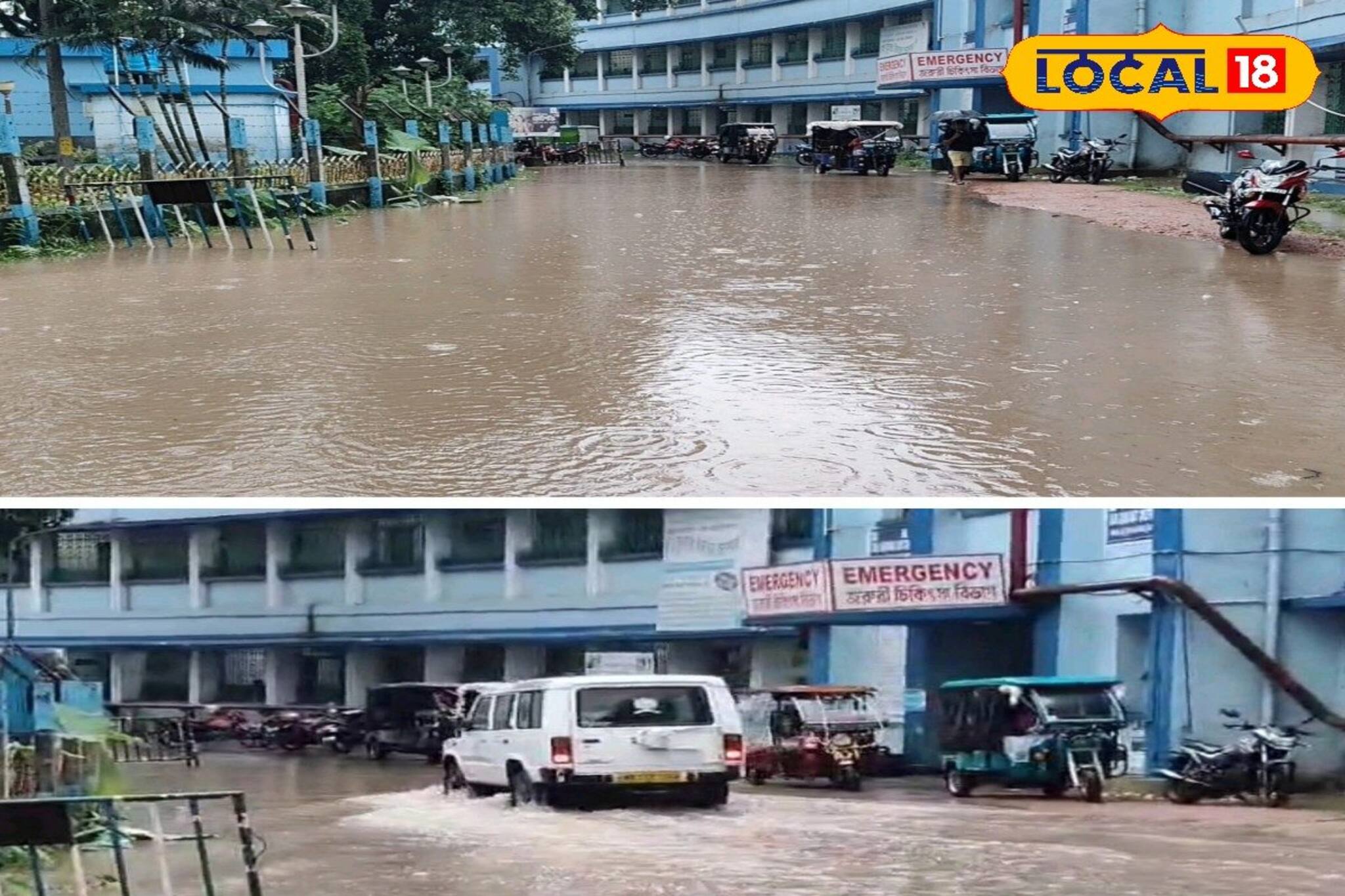 অবিরাম বৃষ্টির জেরে জলময় হাসপাতাল, বিপাকে রোগীসহ তাদের পরিবার