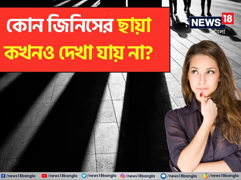 বলুন তো দেখি, কোন জিনিসের ছায়া পড়ে না? মানে সেই জিনিসটির ছায়া দেখা যায় না? এই প্রশ্নের সঠিক উত্তর দিতে অনেকেই ব্যর্থ হয়েছেন। কিন্তু একটু বুদ্ধি খাটালেই তা দেওয়া সম্ভব।