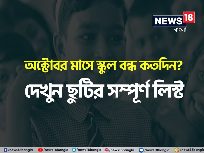 অক্টোবর ২০২৪ স্কুল ছুটির তালিকা: অক্টোবর এককথায় উৎসবের মাস। তবে আপনি যদি অক্টোবর মাসে কোথাও বেড়াতে যাওয়ার পরিকল্পনা করে থাকেন, তাহলে বাচ্চাদের স্কুল কলেজ থেকে সরকারি যাবতীয় প্রতিষ্ঠানে ছুটির সম্পূর্ণ তালিকা মাস শুরুর আগেই জেনে নেওয়া জরুরি। আসুন জেনে নিই অক্টোবরে ঠিক কবে কবে স্কুল, কলেজ ও অফিস বন্ধ থাকবে?