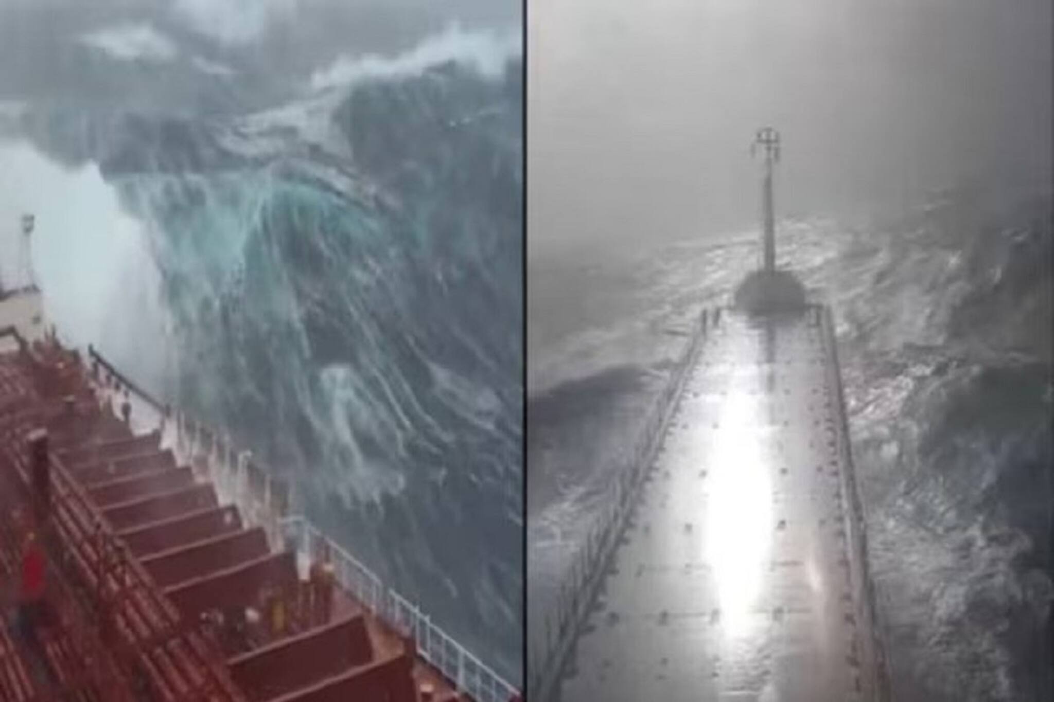 প্রবল ঢেউয়ে টালমাটাল অবস্থা! তা পার করেই এগিয়ে চলেছে জাহাজ, ভাইরাল ভিডিও!
