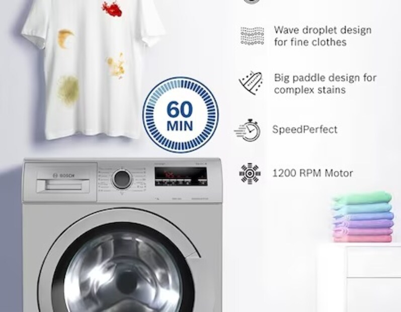 Bosch 7kg Drive Moto Anti Tangle Fully Automatic Front Load Washing Machine:এই ওয়াশিং মেশিন কেনা যাবে ৩৮ শতাংশ ছাড়ে। ফলে ৩৭৮৯৯ টাকা দামের এই মেশিন গ্রাহকরা পেয়ে যাবেন মাত্র ২৩১৯০ টাকায়। একটা এক্সচেঞ্জ অফারও পাওয়া যাচ্ছে। যার ফলে আরও ২৩০০ টাকা ছাড় পাচ্ছেন গ্রাহকরা। ওয়াশিং মেশিনে রয়েছে একটি বিল্ট-ইন হিটার।
