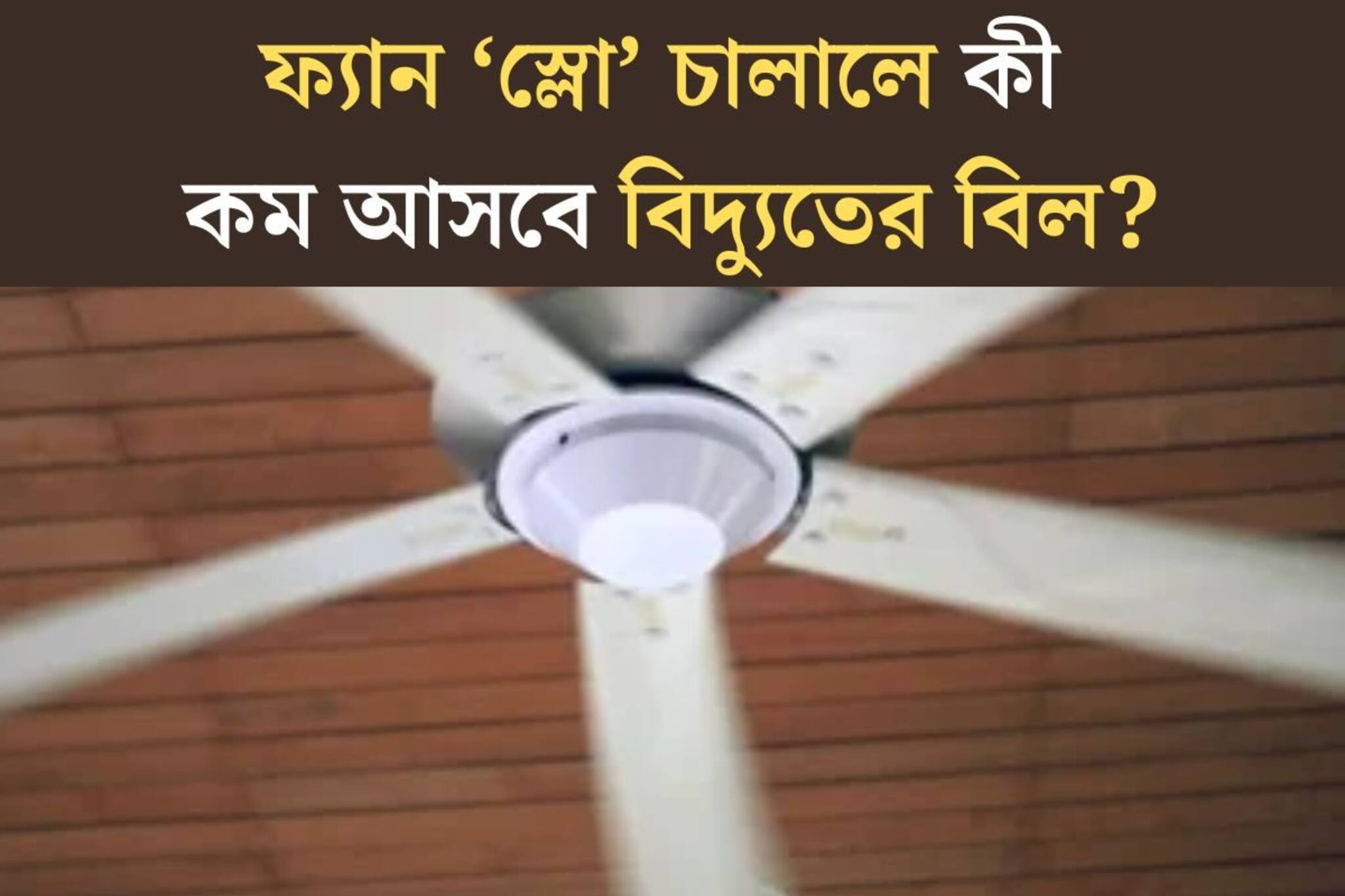 ফ‍্যান ‘স্লো’ চালালে কী সত‍্যিই কমে যাবে বিদ‍্যুতের বিল?
