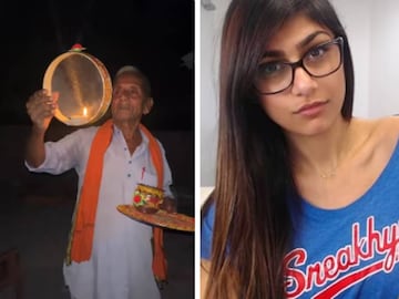 মিয়া খলিফার জন্য করবা চৌথ পালন।