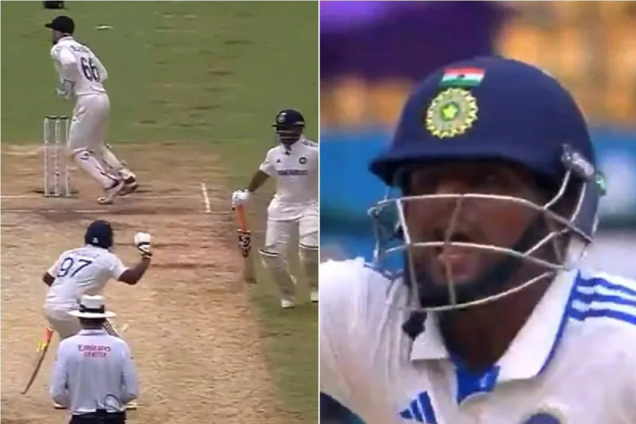 সরফরাজ খান পিচের মাঝখানে ও কী করছিলেন! পন্থের সঙ্গে রান নিতে গিয়ে হলেন ভাইরাল