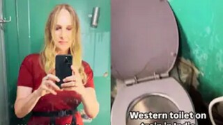 রিলের মাধ্যমে ভারতীয় রেলের শৌচাগারের তথৈবচ অবস্থা তুলে ধরলেন বিদেশি পর্যটক (Photo: Instagram)