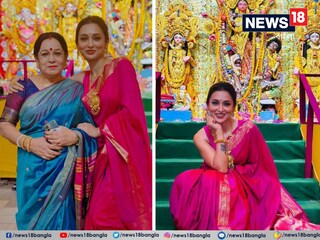 নিজের আবাসনের পুজোয় মিমি যেন ঘরের মেয়ে... গোলাপী শাড়িতে মোহময়ী, ছবি দেখে মোহিত নেটপাড়া
