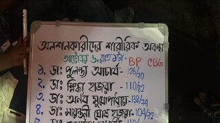 অনশনকারীদের শারীরিক অবস্থা লিখে রাখা হচ্ছে অনশনকারীদের শারীরিক অবস্থা লিখে রাখা হচ্ছে