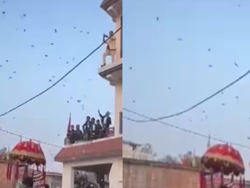 বিয়েবাড়িতে লক্ষ লক্ষ টাকা ওড়ানোর ভিডিওটি ইতিমধ্যেই ভাইরাল হয়েছে। লক্ষাধিক মানুষ সেটি দেখেওছেন। ভাইরাল ভিডিওতে দেখা গিয়েছে, কেউ বাড়ির ছাদে উঠে, কেউ জেসিবির উপরে উঠে টাকা ওড়াচ্ছেন। উপর থেকে একনাগাড়ে গোছা গোছা নোট পড়ছে মাটিতে। 