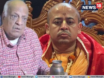 চিন্ময়কৃষ্ণ দাসের আইনজীবী রবীন্দ্র ঘোষ (বাঁদিকে)৷ 