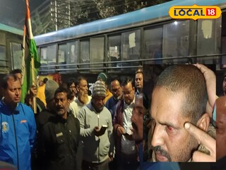 বিক্ষোভ দেখাচ্ছে বাসের কর্মীরা সঙ্গে আহত বাস চালক