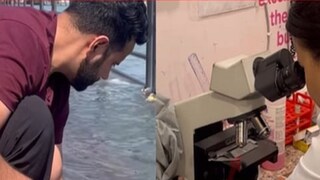 হরিদ্বারের বহমান গঙ্গা থেকে জল তুলে এনে অণুবীক্ষণ যন্ত্রের তলায় ধরলেন যুবক