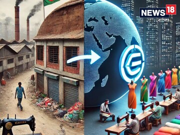 পাকিস্তানের মতোই দেউলিয়া হওয়ার পথে বাংলাদেশ! দেশ পাল্টে ভারতে আসতে চাইছে একাধিক বড় ব্র্যান্ড? AI Image
