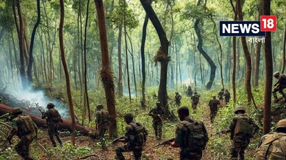 পুলিশ বনাম মাও-এর ভয়ঙ্কর গুলির লড়াই! বস্তারে 'সাফ' সাত মাওবাদী - AI Image পুলিশ বনাম মাও-এর ভয়ঙ্কর গুলির লড়াই! বস্তারে 'সাফ' সাত মাওবাদী - AI Image