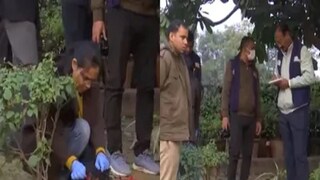 বড়দিনের সকালে সংসদ ভবনের সামনে গায়ে আগুন দিলেন এক ব্যক্তি। ছবি- এএনআই