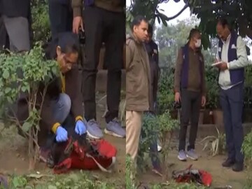 বড়দিনের সকালে সংসদ ভবনের সামনে গায়ে আগুন দিলেন এক ব্যক্তি। ছবি- এএনআই