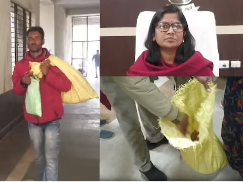 একটি ভারী হলুদ বস্তা নিয়ে ডিএমের অফিসে প্রবেশ করেন এক যুবক। তাঁকে দেখে বাইরের পুলিশ সদস্যরা পথ আটকান, বস্তাটি পরীক্ষা করতে চান। এদিকে বস্তা খুলে পরীক্ষা করতে গিয়েই চক্ষু চড়কগাছ পুলিশকর্তাদের। কী ছিল সেই হলুদ বস্তায়? 