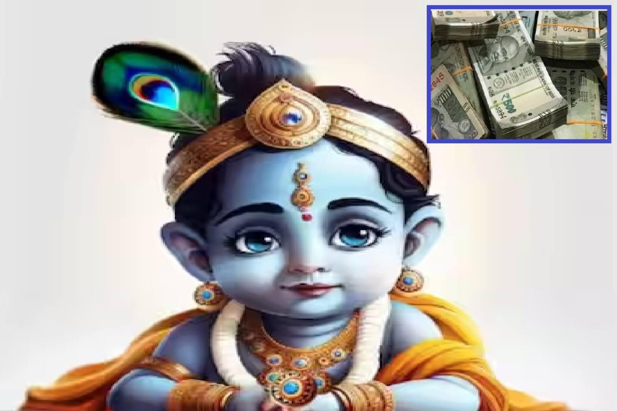 ঠাকুরের মুখটা ঢেকে দিল চোরটা! তারপরে আর কী লজ্জা, আলমারিতে থাকা টাকা-গয়না সব নিয়ে চম্পট