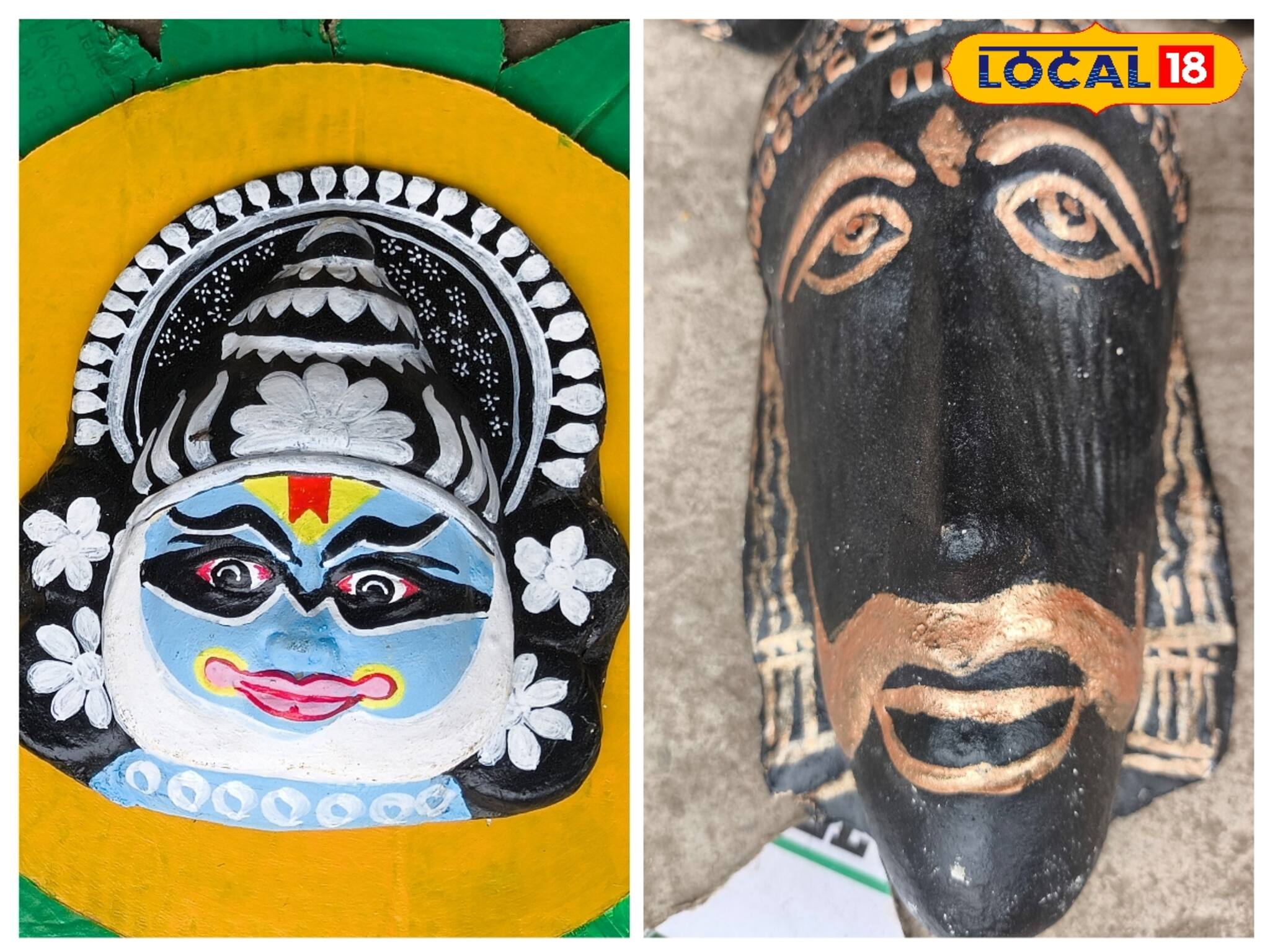 পুরুলিয়ার 'মুখোশ' গ্রামের মুখোশ দিয়ে বাঁকুড়ায় সরস্বতী পুজো