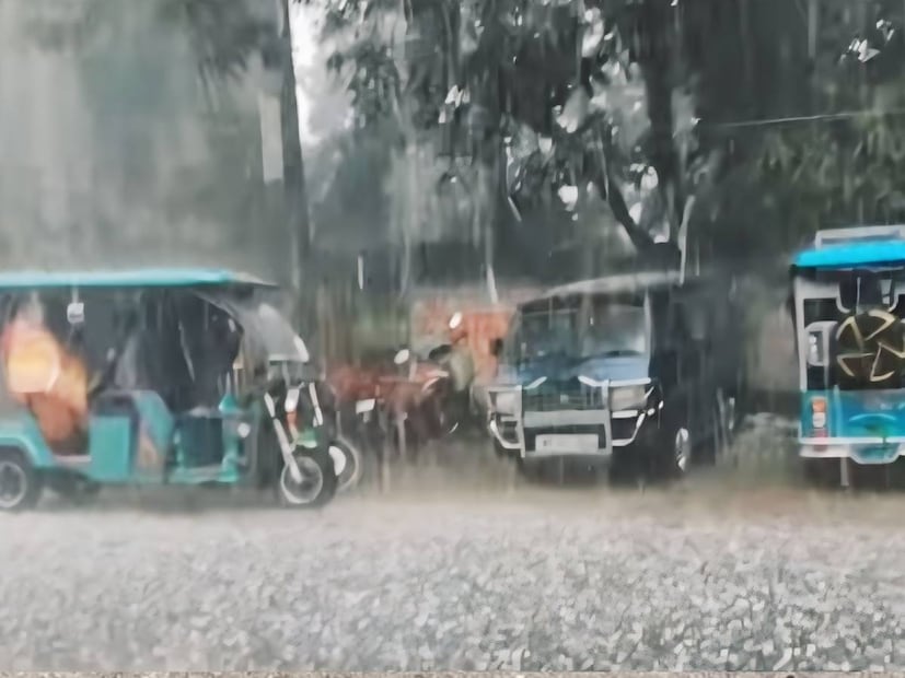 তবে আদতে একে বৃষ্টি বলা চলে না। এটি তুমুল শিলাবৃষ্টি। তার দাপটে টুপটাপ শব্দ চলছে যেমন, ঠিক তেমনই বাড়ির উঠোন কিংবা রাস্তা যেন বরফের চাঁদোয়ায় ঢেকে গেল। কয়েক মিনিটের শিলা বর্ষণে সাদা হয়ে যায় রাজপথ, দালানের ছাদ, কার্নিশ।