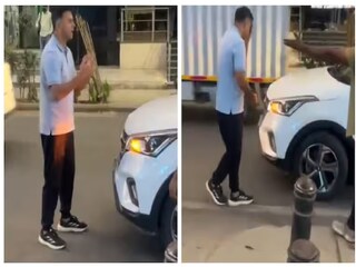 অটোর সঙ্গে ধাক্কা রাহুল দ্রাবিড়ের গাড়ির- Photo Courtesy-Twitter Video Grab