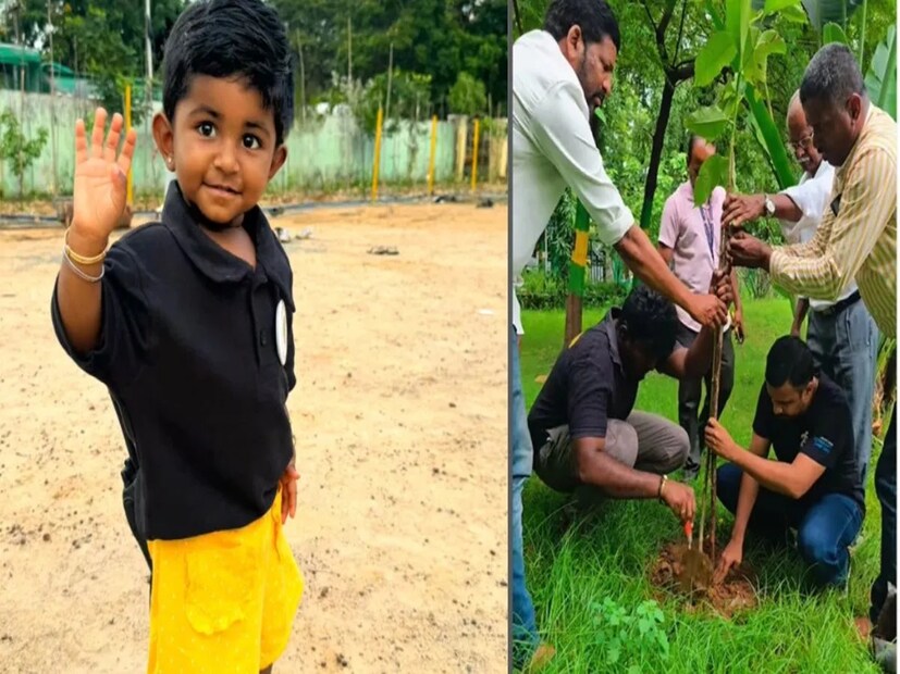 একজন ভারতীয় গড়ে বছরে ২ টন কার্বন নিঃসরণ করেন। কিন্তু আদাভির বাবা-মা তার জীবনকালীন কার্বন নিঃসরণের ভারসাম্য বজায় রাখার জন্য ৬,০০০ ফলজ গাছ রোপণ করেছেন। 