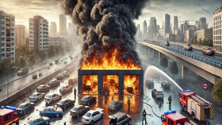 ইএম বাইপাসের ধারে আরুপোতার গ্যারাজে ভয়াবহ আগুন, পুড়ে ছাই একাধিক গাড়ি