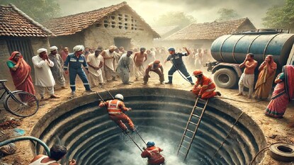 নন্দীগ্রামের ভেকুটিয়ায় সেপটিক ট্যাঙ্ক পরিষ্কার করতে গিয়ে মর্মান্তিক দুর্ঘটনা। ট্যাঙ্কের ভিতরে নামার পর বিষাক্ত গ্যাসে অসুস্থ হয়ে পড়েন চারজন। তাঁদের মধ্যে দুই শ্রমিকের মৃত্যু হয়েছে। গুরুতর অসুস্থ অবস্থায় হাসপাতালে ভর্তি রয়েছেন বাকি দু'জন। নন্দীগ্রামের ভেকুটিয়ায় সেপটিক ট্যাঙ্ক পরিষ্কার করতে গিয়ে মর্মান্তিক দুর্ঘটনা। ট্যাঙ্কের ভিতরে নামার পর বিষাক্ত গ্যাসে অসুস্থ হয়ে পড়েন চারজন। তাঁদের মধ্যে দুই শ্রমিকের মৃত্যু হয়েছে। গুরুতর অসুস্থ অবস্থায় হাসপাতালে ভর্তি রয়েছেন বাকি দু'জন।