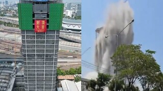 ব্যাঙ্ককের ভেঙে পড়া সেই বহুতল৷ 