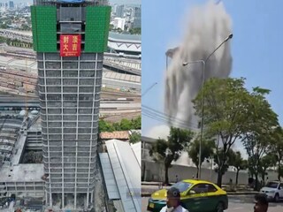 ব্যাঙ্ককের ভেঙে পড়া সেই বহুতল৷ 