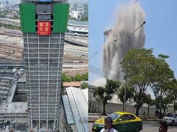 ব্যাঙ্ককের ভেঙে পড়া সেই বহুতল৷ 