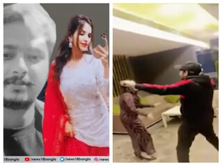 সৌরভের সঙ্গে মুসকানের নাচের শেষ ভিডিও (ডান দিকে)৷ 
