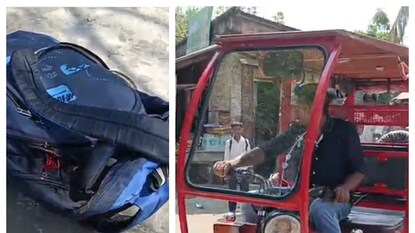 এই টোটোয় চড়েই স্কুলে যাচ্ছিল ছাত্রী৷ (বাঁদিকে) মৃত ছাত্রীর স্কুল ব্যাগ৷ এই টোটোয় চড়েই স্কুলে যাচ্ছিল ছাত্রী৷ (বাঁদিকে) মৃত ছাত্রীর স্কুল ব্যাগ৷