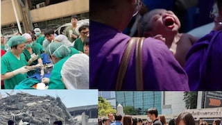 খোলা আকাশের নীচে স্বাস্থ্যসেবা কর্মীদের মাঝে তিনি একটি পুত্রসন্তানের জন্ম দেন