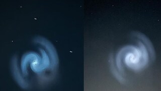 রাতের আকাশে আচমকাই ভেসে উঠল উজ্জ্বল এক রহস্যজনক স্পাইরাল বস্তু ! (Image: @metoffice/X)