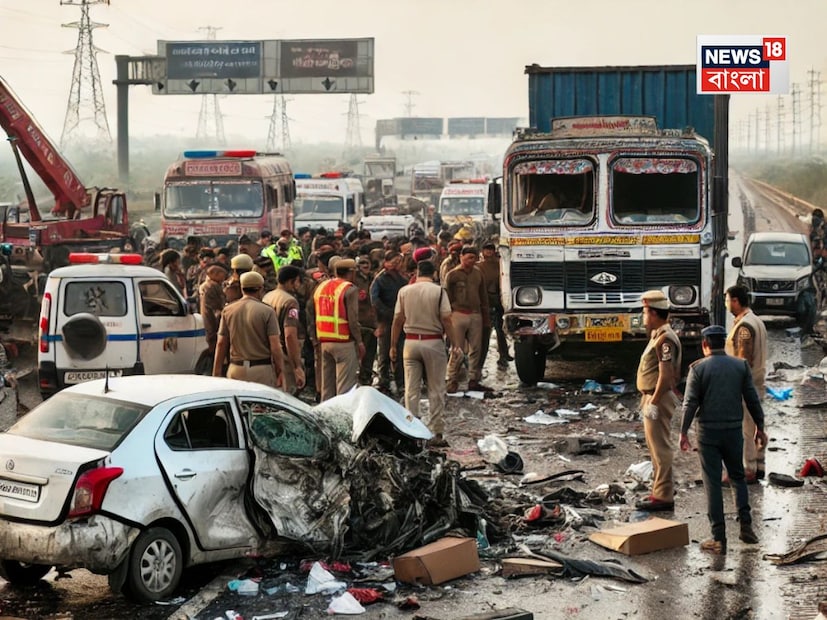 বিন্নাগুড়ি এলাকায় পৌঁছে রাস্তার ধারে দাঁড়িয়ে থাকা একটি পাথর বোঝাই ট্রাককে অন্ধকারে বুঝতে না পেরে পিছনে সজোরে ধাক্কা মারে। গাড়িটির গতি এতটাই বেশি ছিল যে সামনের অংশ সম্পূর্ণভাবে দুমড়ে-মুচড়ে যায়। দুর্ঘটনার তীব্রতায় ঘটনাস্থলেই মৃত্যু হয় গাড়ির ভিতরে থাকা দুইজনের। Representative Image Image: AI