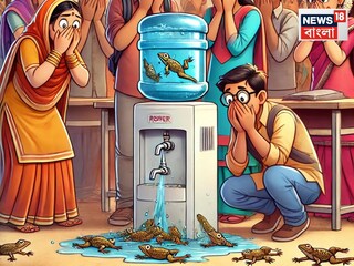 ওয়াটার কুলারের ভিতর জমে মরা টিকটিকি, ব্যাঙ! না জেনে পান করতেই অসুস্থ একাধিক ছাত্র-ছাত্রী, জানুন ঘটনাটি...AI Image