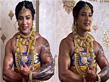 কর্ণাটকের বডিবিল্ডার চিত্রা পুরুষোত্তমের বিয়ের লুকের ভিডিও সোশ্যাল মিডিয়ায় ভাইরাল হয়েছে। ঐতিহ্যবাহী শাড়িতে ব্লাউজ ছাড়াই গয়না পরে নিজেকে সাজিয়েছেন তিনি। ভিডিওটি ৭ মিলিয়নেরও বেশি ভিউ পেয়েছে।