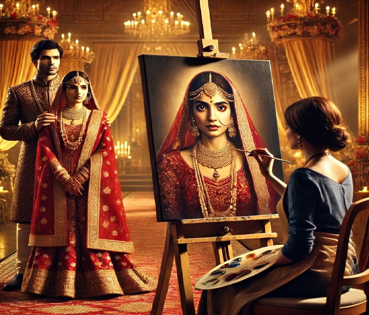 একজন শিল্পী তুলিতে ধরছেন নবদম্পতির বিশেষ মুহূর্ত। ব্রাশের প্রতিটি আঁচড়ে ফুটে উঠছে এক নতুন গল্প। কিন্তু হঠাৎই বদলে গেল দৃশ্যপট! ছবি দেখে কনের মুখের হাসি মিলিয়ে গেল, ছড়িয়ে পড়ল এক অদ্ভুত হতাশার ছাপ। এ কী...! 