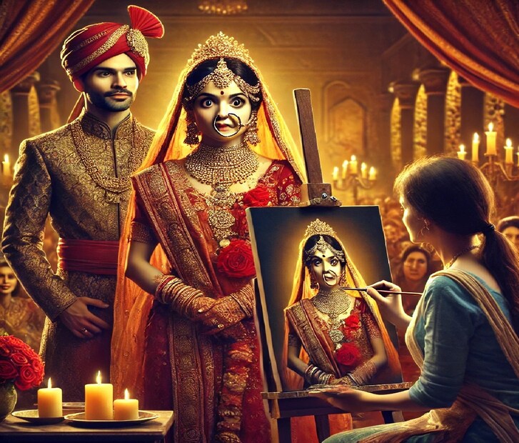 কী এমন ছিল সেই ছবিতে, যা দেখে বদলে গেল কনের অভিব্যক্তি? পেন্টিং কি তাঁর মন মতো হয়নি, নাকি লুকিয়ে আছে অন্য কোনও রহস্য? মুহূর্তের মধ্যে বদলে গেল পুরো পরিস্থিতি—কিন্তু তারপর যা ঘটল, তা আরও অবাক করার মতো!