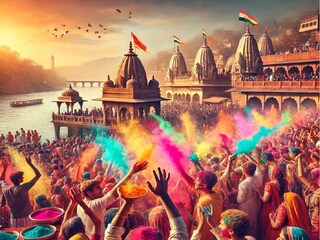 প্রতি বছর ফাল্গুন পূর্ণিমার দিনে হোলি উৎসব পালিত হয়। এই উৎসবকে কেন্দ্র করে মানুষের মনে একই প্রশ্ন জাগে, খারাপকে পরাজিত করে ভালর জয়ের এই উৎসব উদযাপনে রঙখেলা শুরু হল কী ভাবে? (ছবি- Chat Gpt) 