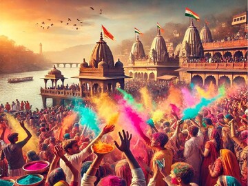 প্রতি বছর ফাল্গুন পূর্ণিমার দিনে হোলি উৎসব পালিত হয়। এই উৎসবকে কেন্দ্র করে মানুষের মনে একই প্রশ্ন জাগে, খারাপকে পরাজিত করে ভালর জয়ের এই উৎসব উদযাপনে রঙখেলা শুরু হল কী ভাবে? (ছবি- Chat Gpt) 