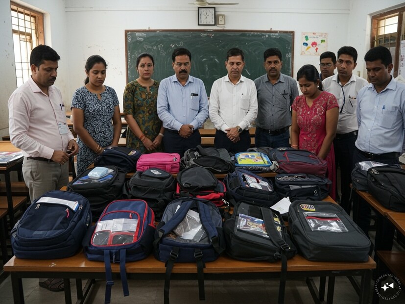 ঘটনাটি ঘটেছে নাসিকের ঘোটির একটি বেসরকারি স্কুলে। হঠাৎ কেন স্কুলের পড়ুয়াদের ব্যাগে তল্লাশি চালানো হল? (ছবি-- এআই)
