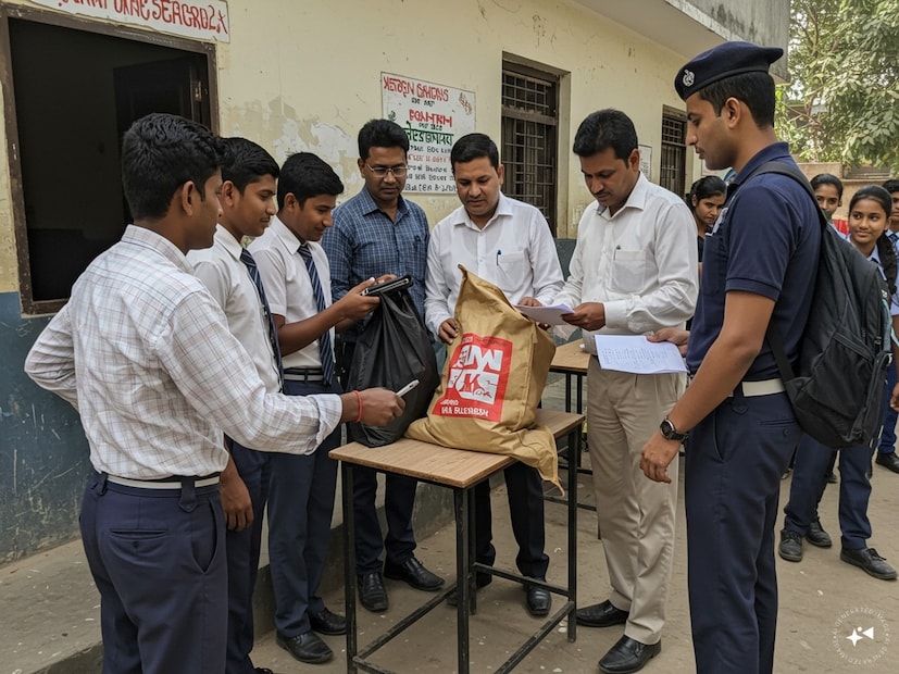 ক্লাস এইট ও নাইনের ছাত্রদের ব্যাগে জিনিসগুলি পাওয়া গিয়েছে। জানা গিয়েছে, শিক্ষার্থীদের কাছ থেকে মাদকদ্রব্যও বাজেয়াপ্ত করা হয়েছে। কয়েকজন শিক্ষক সন্দেহ করেন যে, কয়েকজন শিক্ষার্থী মাদকের প্রভাবে থাকতে পারে। (ছবি-- এআই)