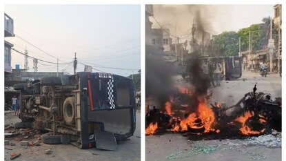 ভাঙড়ে আক্রান্ত পুলিশের প্রিজন ভ্যান, আগুন মোটর সাইকেলে৷ ভাঙড়ে আক্রান্ত পুলিশের প্রিজন ভ্যান, আগুন মোটর সাইকেলে৷