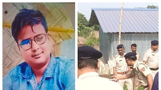 নিহত তৃণমূলকর্মী রেহান খান (বাঁদিকে)৷ ঘটনাস্থলে পুলিশ৷ 