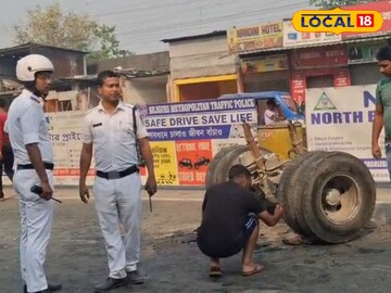চলন্ত স্কুল বাসের চাকা খুলে ছিটকে গেল চলন্ত স্কুল বাসের চাকা খুলে ছিটকে গেল