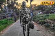মুখে শেষ মুহূর্তের রংতুলির টান, গাজন পার্বণে মেতে ওঠার প্রস্তুতি তুঙ্গে গ্রাম বাংলায়
