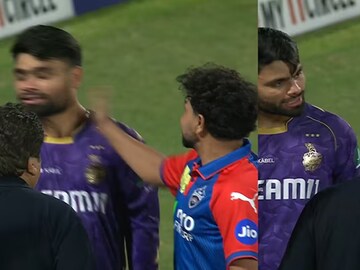 ম্যাচ শেষ হতেই রিঙ্কু সিংকে সপাটে চড় মারলেন কুলদীপ যাদব ! (Photo: X)